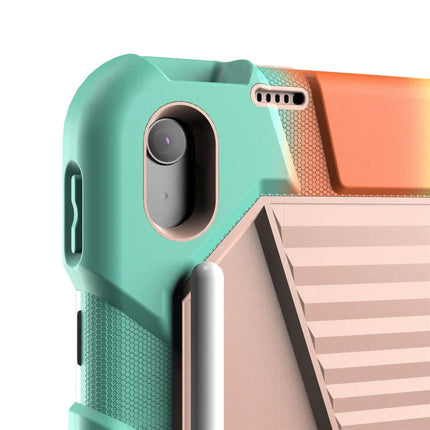 For iPad 10.9 (2022) Tablet Case with Kickstand PC + Silicone Shockproof Protective Cover