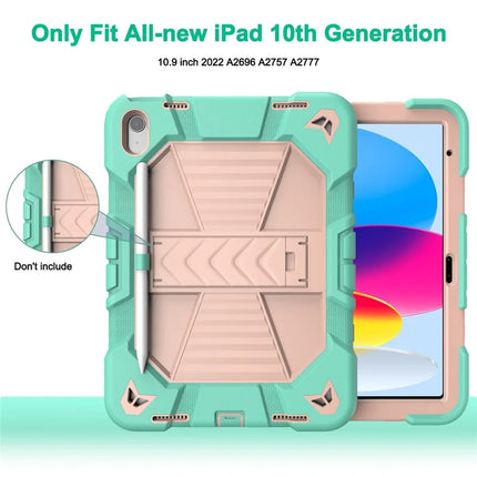 For iPad 10.9 (2022) Tablet Case with Kickstand PC + Silicone Shockproof Protective Cover