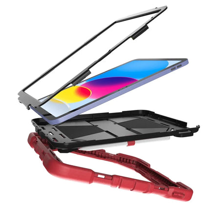 For iPad 10.9 (2022) Tablet Case with Kickstand PC + Silicone Shockproof Protective Cover