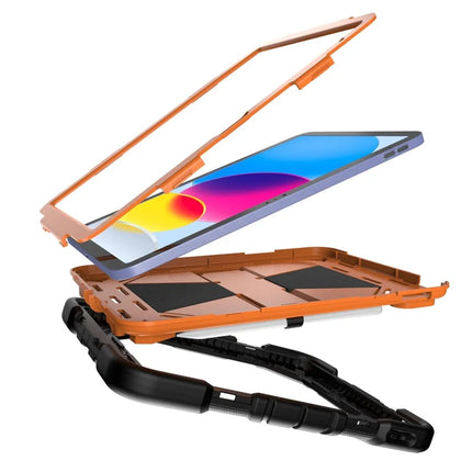 For iPad 10.9 (2022) Tablet Case with Kickstand PC + Silicone Shockproof Protective Cover