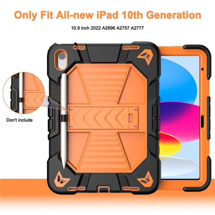 For iPad 10.9 (2022) Tablet Case with Kickstand PC + Silicone Shockproof Protective Cover