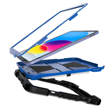 For iPad 10.9 (2022) Tablet Case with Kickstand PC + Silicone Shockproof Protective Cover