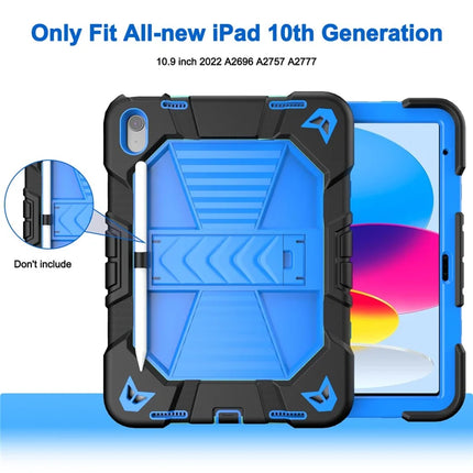 For iPad 10.9 (2022) Tablet Case with Kickstand PC + Silicone Shockproof Protective Cover