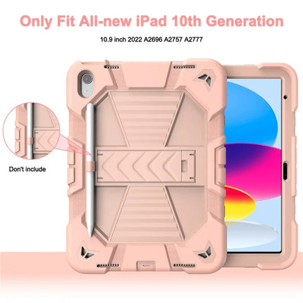 For iPad 10.9 (2022) Tablet Case with Kickstand PC + Silicone Shockproof Protective Cover