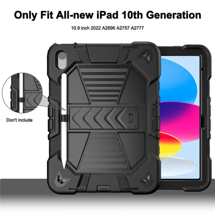 For iPad 10.9 (2022) Tablet Case with Kickstand PC + Silicone Shockproof Protective Cover