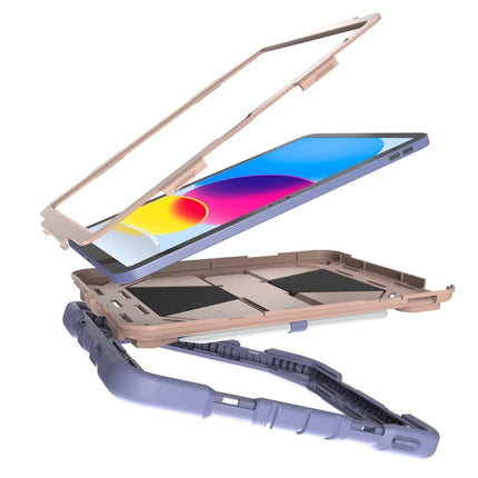 For iPad 10.9 (2022) Tablet Case with Kickstand PC + Silicone Shockproof Protective Cover