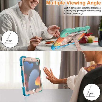 Tablet Case with Kickstand For iPad 10.2 (2021) / (2020) / (2019) PC + Silicone Shockproof Protective Cover