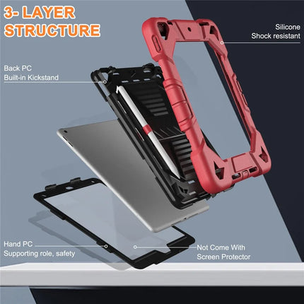 Tablet Case with Kickstand For iPad 10.2 (2021) / (2020) / (2019) PC + Silicone Shockproof Protective Cover