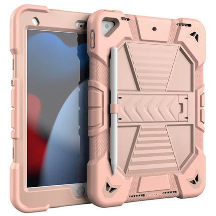 Tablet Case with Kickstand For iPad 10.2 (2021) / (2020) / (2019) PC + Silicone Shockproof Protective Cover - Pink + Pink
