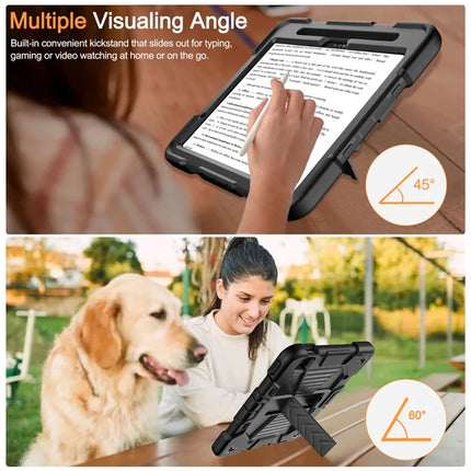 For iPad Air 11 (2024) Tablet Case with Kickstand PC + Silicone Shockproof Protective Cover