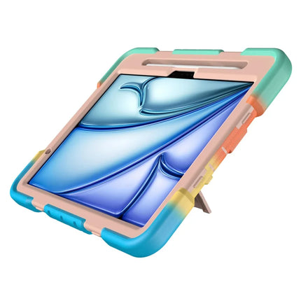 For iPad Air 11 (2024) Tablet Case with Kickstand PC + Silicone Shockproof Protective Cover