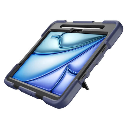 For iPad Air 11 (2024) Tablet Case with Kickstand PC + Silicone Shockproof Protective Cover