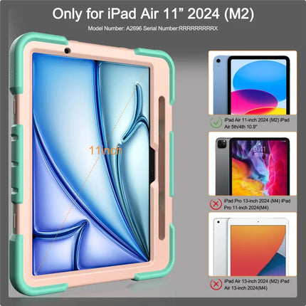 For iPad Air 11 (2024) Tablet Case with Kickstand PC + Silicone Shockproof Protective Cover