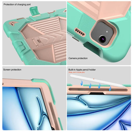 For iPad Air 11 (2024) Tablet Case with Kickstand PC + Silicone Shockproof Protective Cover
