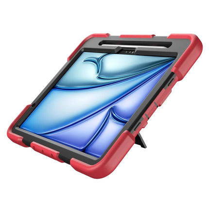 For iPad Air 11 (2024) Tablet Case with Kickstand PC + Silicone Shockproof Protective Cover