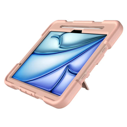 For iPad Air 11 (2024) Tablet Case with Kickstand PC + Silicone Shockproof Protective Cover