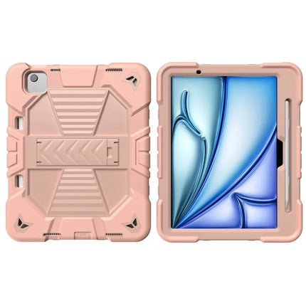 For iPad Air 11 (2024) Tablet Case with Kickstand PC + Silicone Shockproof Protective Cover