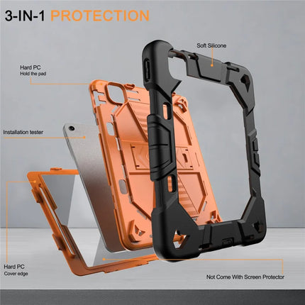 For iPad Air 11 (2024) Tablet Case with Kickstand PC + Silicone Shockproof Protective Cover