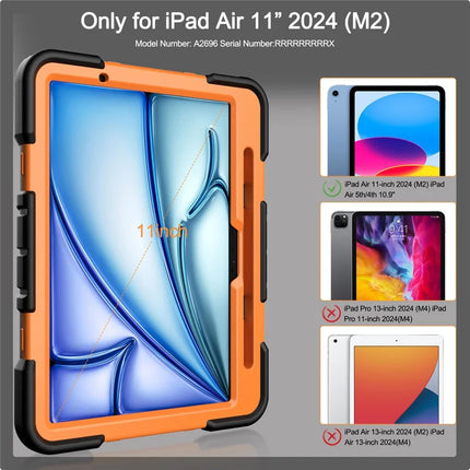 For iPad Air 11 (2024) Tablet Case with Kickstand PC + Silicone Shockproof Protective Cover
