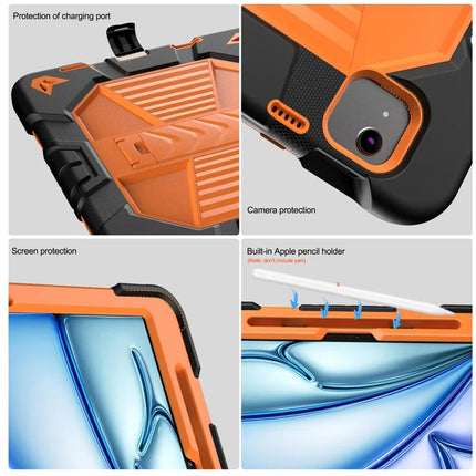 For iPad Air 11 (2024) Tablet Case with Kickstand PC + Silicone Shockproof Protective Cover