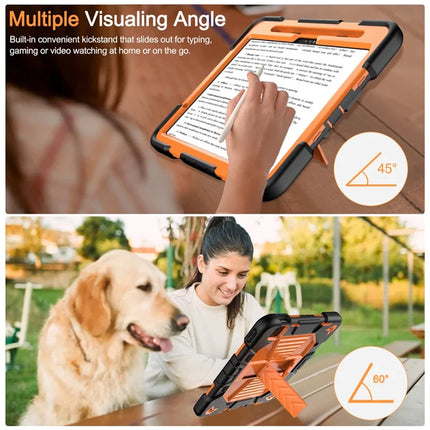For iPad Air 11 (2024) Tablet Case with Kickstand PC + Silicone Shockproof Protective Cover