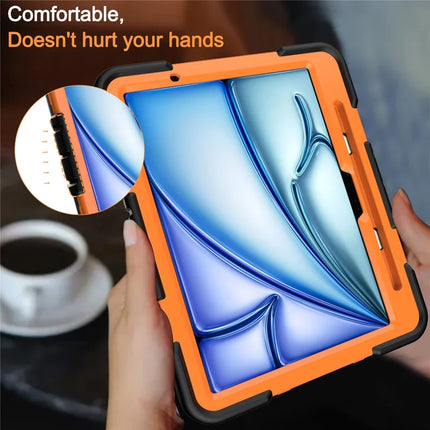 For iPad Air 11 (2024) Tablet Case with Kickstand PC + Silicone Shockproof Protective Cover