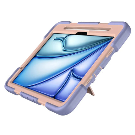 For iPad Air 11 (2024) Tablet Case with Kickstand PC + Silicone Shockproof Protective Cover