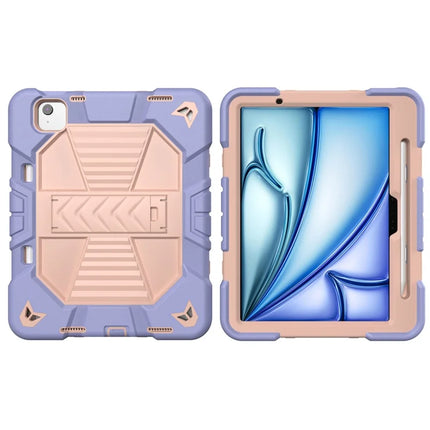 For iPad Air 11 (2024) Tablet Case with Kickstand PC + Silicone Shockproof Protective Cover