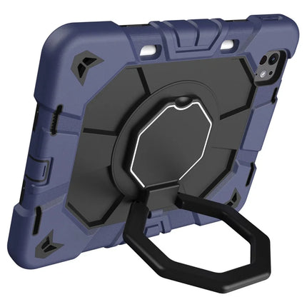 For iPad Pro 11 (2024) Case with Hand Grip Kickstand PC + Silicone Tablet Cover