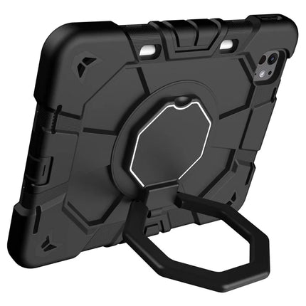 For iPad Pro 11 (2024) Case with Hand Grip Kickstand PC + Silicone Tablet Cover