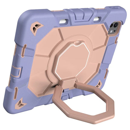 For iPad Pro 11 (2024) Case with Hand Grip Kickstand PC + Silicone Tablet Cover