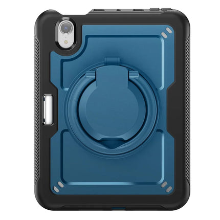 For iPad mini (2024)  /  (2021) Case Rotating Kickstand PC + TPU Shockproof Tablet Cover with Shoulder Strap