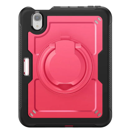 For iPad mini (2024)  /  (2021) Case Rotating Kickstand PC + TPU Shockproof Tablet Cover with Shoulder Strap