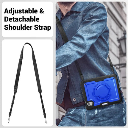 For iPad mini (2024)  /  (2021) Case Rotating Kickstand PC + TPU Shockproof Tablet Cover with Shoulder Strap