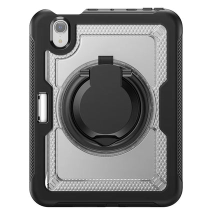 For iPad mini (2024)  /  (2021) Case Rotating Kickstand PC + TPU Shockproof Tablet Cover with Shoulder Strap