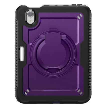 For iPad mini (2024)  /  (2021) Case Rotating Kickstand PC + TPU Shockproof Tablet Cover with Shoulder Strap