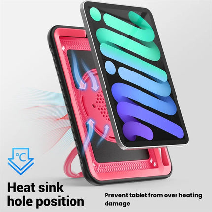 For iPad mini (2024)  /  (2021) Case Rotating Kickstand PC + TPU Shockproof Tablet Cover