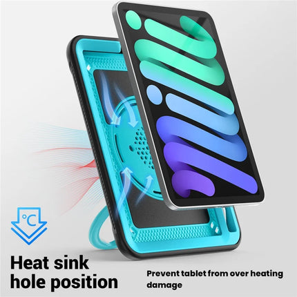 For iPad mini (2024)  /  (2021) Case Rotating Kickstand PC + TPU Shockproof Tablet Cover