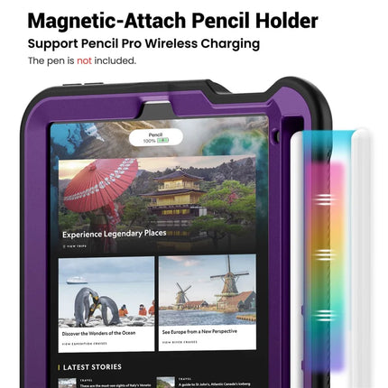 For iPad mini (2024)  /  (2021) Case Rotating Kickstand PC + TPU Shockproof Tablet Cover