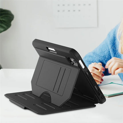 For iPad mini (2024)  /  (2021) Case with Card Slots PC + TPU + PU U-Shape Stand Tablet Cover