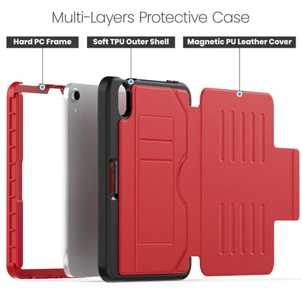 For iPad mini (2024)  /  (2021) Case with Card Slots PC + TPU + PU U-Shape Stand Tablet Cover