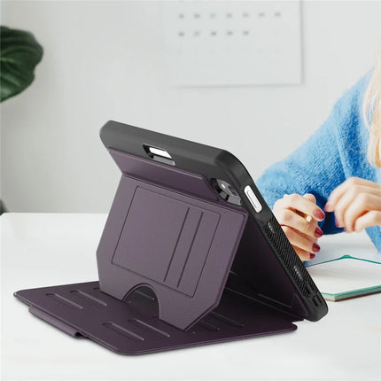 For iPad mini (2024)  /  (2021) Case with Card Slots PC + TPU + PU U-Shape Stand Tablet Cover