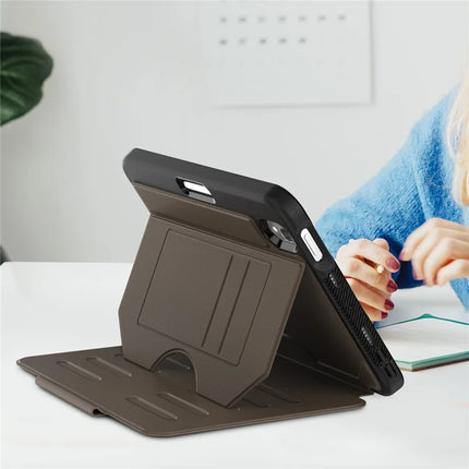 For iPad mini (2024)  /  (2021) Case with Card Slots PC + TPU + PU U-Shape Stand Tablet Cover