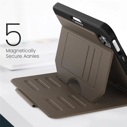 For iPad mini (2024)  /  (2021) Case with Card Slots PC + TPU + PU U-Shape Stand Tablet Cover