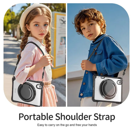 For iPad mini (2024) / (2021) Case with Shoulder Strap Kickstand PC TPU Acrylic Tablet Cover