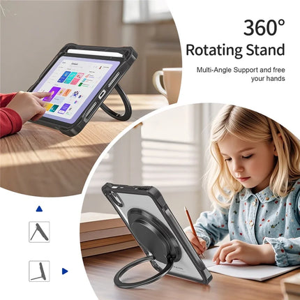 For iPad mini (2024) / (2021) Case with Shoulder Strap Kickstand PC TPU Acrylic Tablet Cover