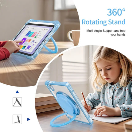 For iPad mini (2024) / (2021) Case with Shoulder Strap Kickstand PC TPU Acrylic Tablet Cover