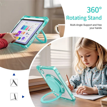 For iPad mini (2024) / (2021) Case with Shoulder Strap Kickstand PC TPU Acrylic Tablet Cover