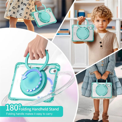 For iPad mini (2024) / (2021) Case with Shoulder Strap Kickstand PC TPU Acrylic Tablet Cover