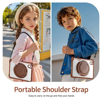 For iPad mini (2024) / (2021) Case with Shoulder Strap Kickstand PC TPU Acrylic Tablet Cover